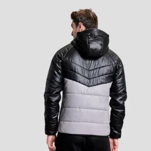 storm mens puffer jacket grey/black