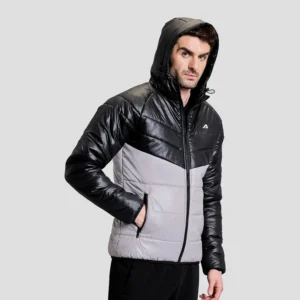 storm mens puffer jacket grey/black