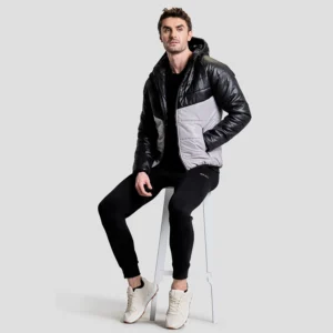 storm mens puffer jacket grey/black