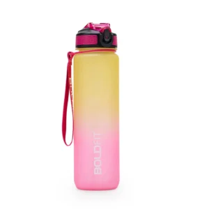 aqua motivational bottle yellow pink 1l