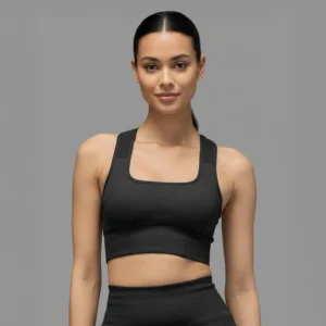 limitless snatched racerback sports bra black
